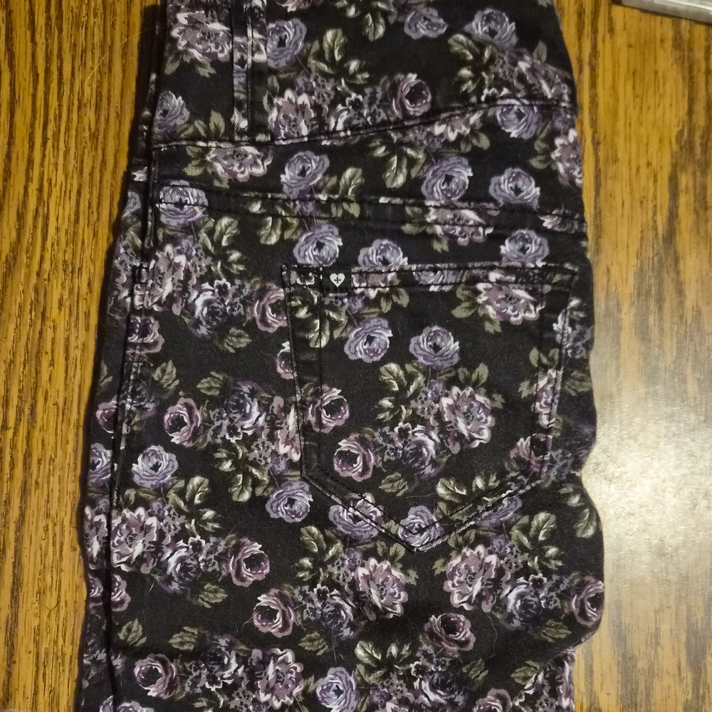 Purple Floral Jeans
